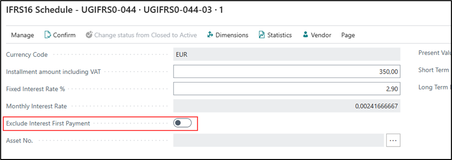 Exclude Interest Option