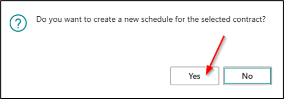 Confirm Schedule Creation