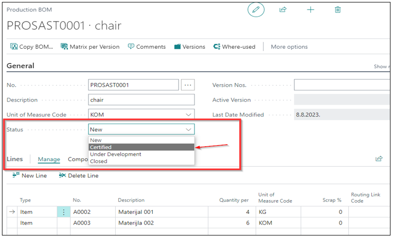 BOM and Routing