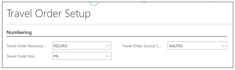 Travel Order Setup