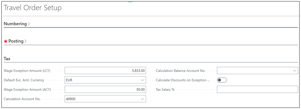 Tax Setup
