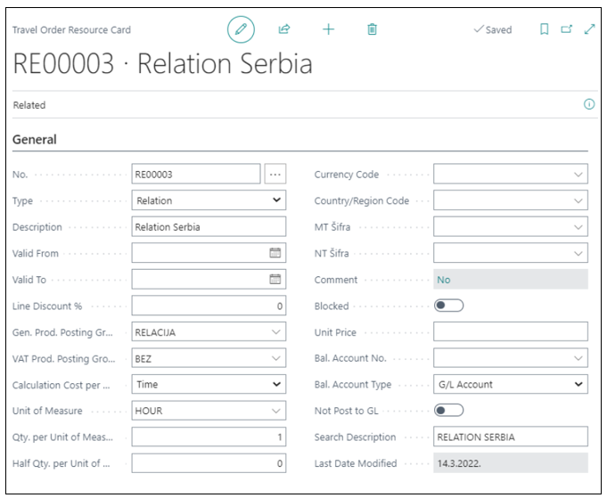 Travel Order Relation
