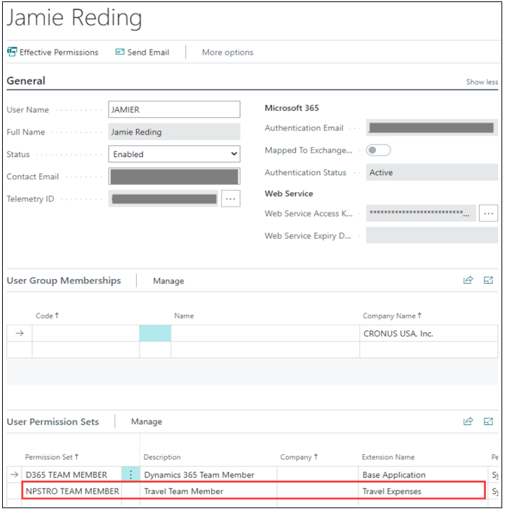 User Permission Sets