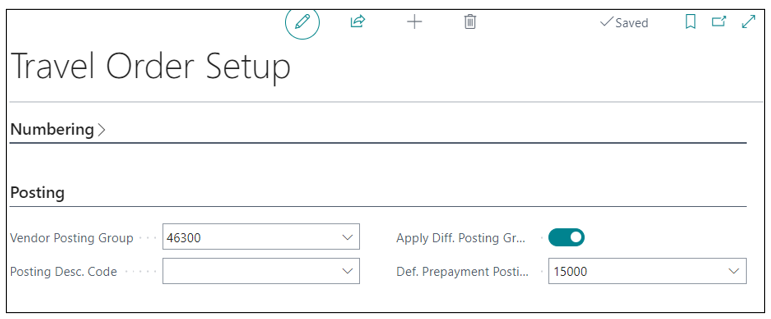 Prepayment Setup