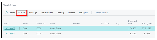 Travel Orders List