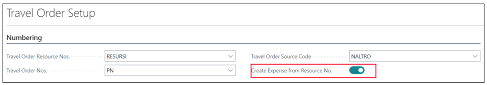 Create Expense Setup