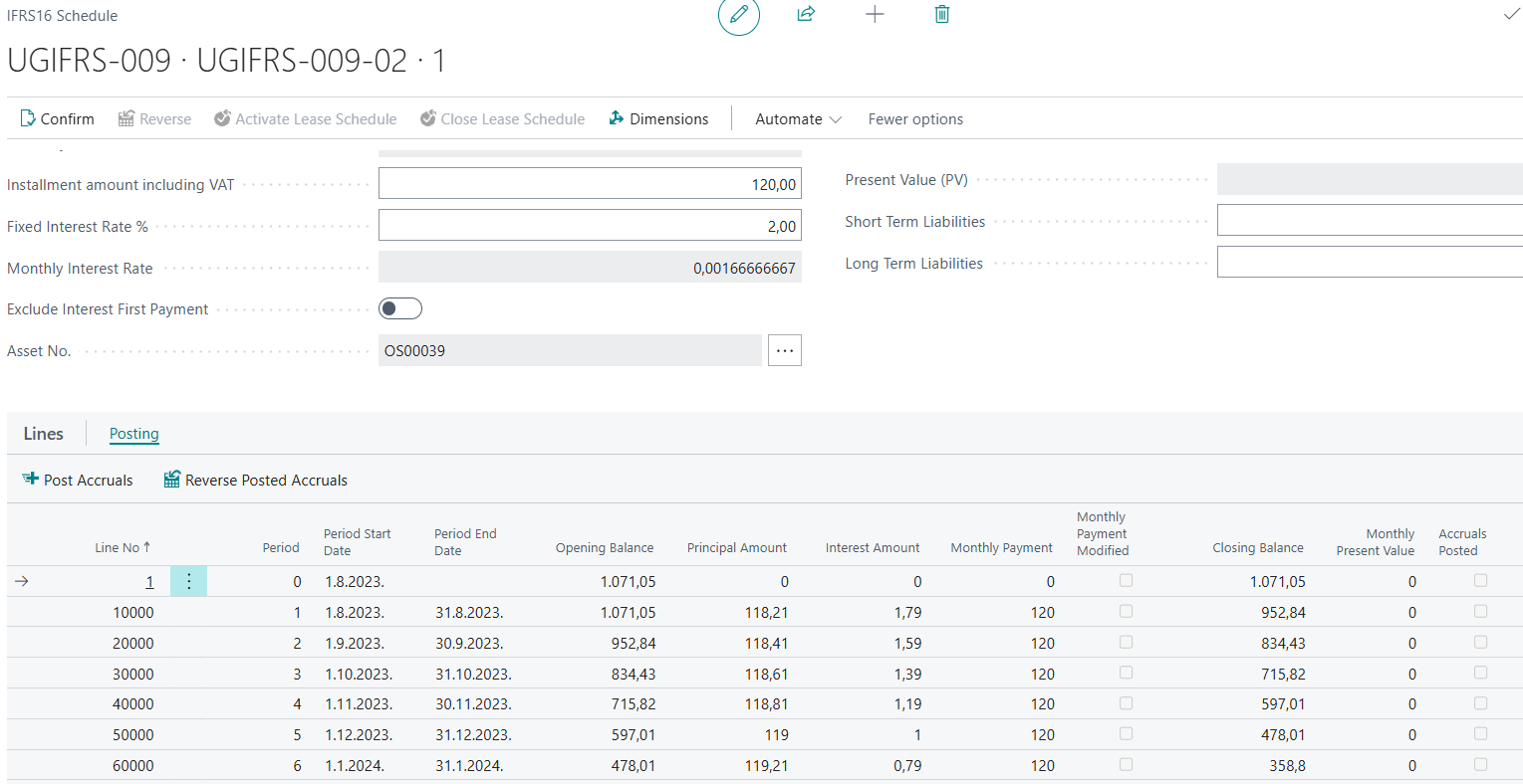 Import from Excel window opened in Business Central
