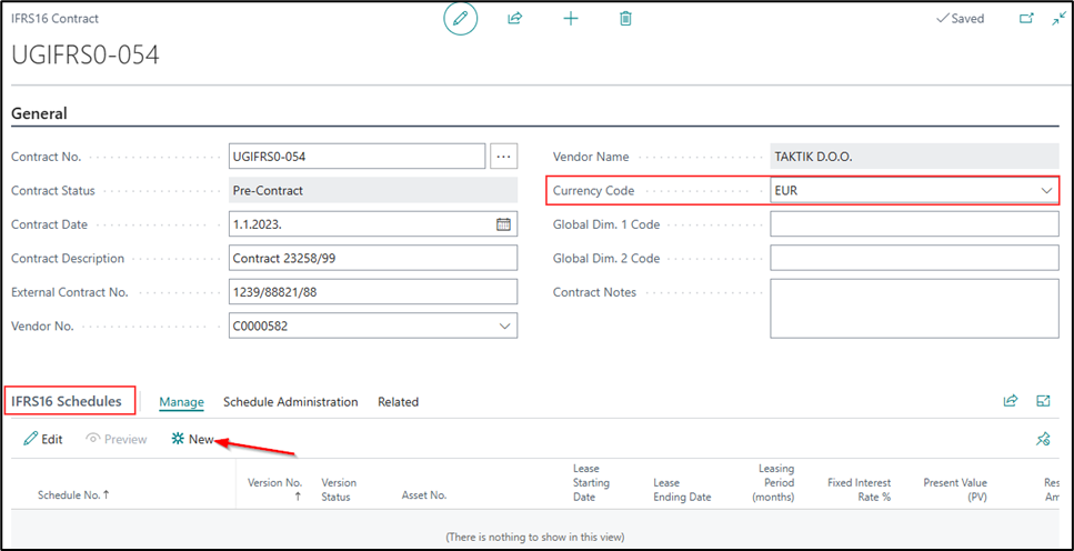 Create Schedule