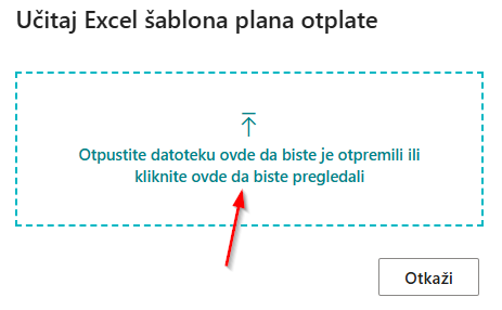 Popunjen radni list Zaglavlje u Excel šablonu